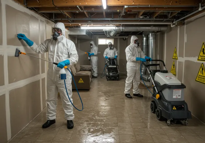 Basement Moisture Removal and Structural Drying process in Bridport, VT